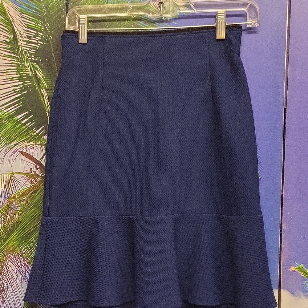 Navy Ruffle Skirt, BISOU BISOU, XS